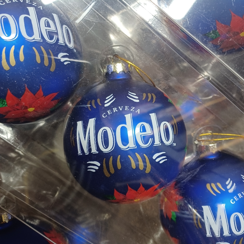 Christmas Glass Ornaments-MODELO Beer Lot Of 20